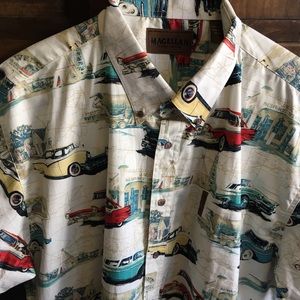 🍁Magellan short sleeve button down classic cars